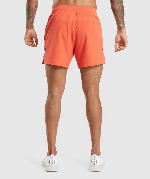 Panske Šortky Gymshark Apex 5" Perform Oranžové | PT0498731